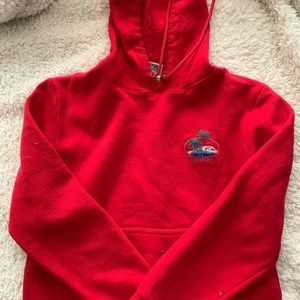 red hawaii embroidered hoodie